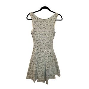 Aqua Baby Blue Lace Fit and Flare Mini Dress Size Small